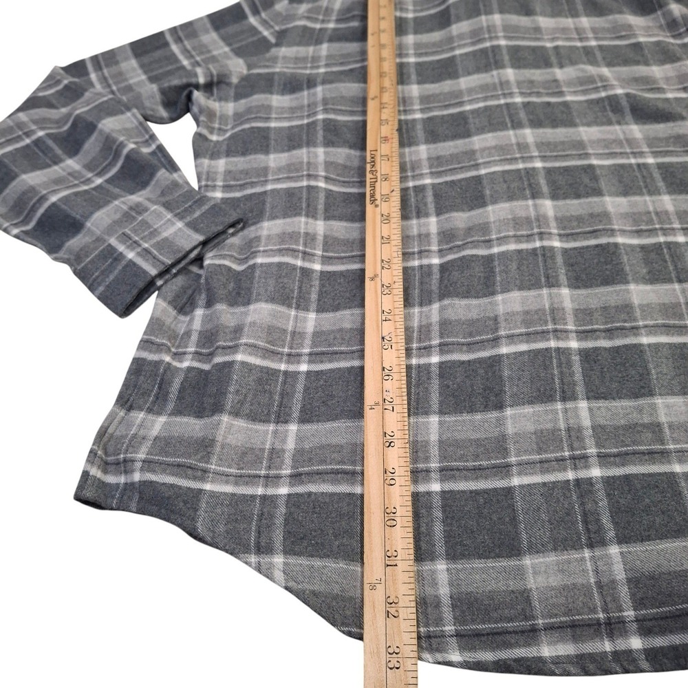 Polo Ralph Lauren Flannel Shirt Mens XL Grey Plaid Classic Fit Cotton - Picture 8 of 10